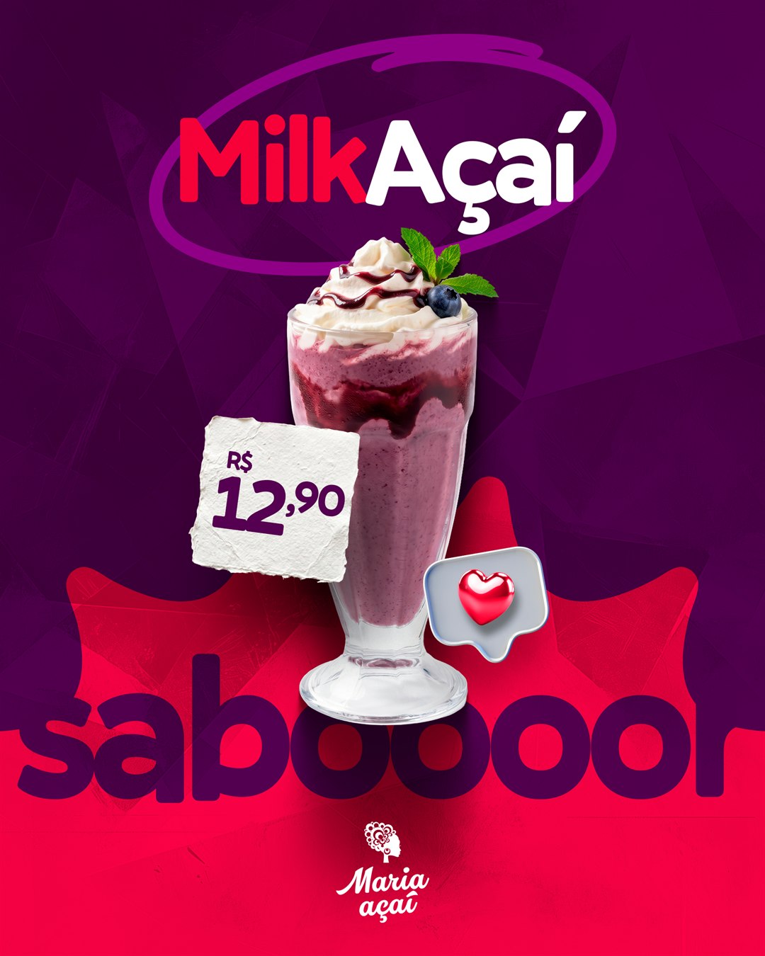 Arte de social media 1 — Maria Açaí